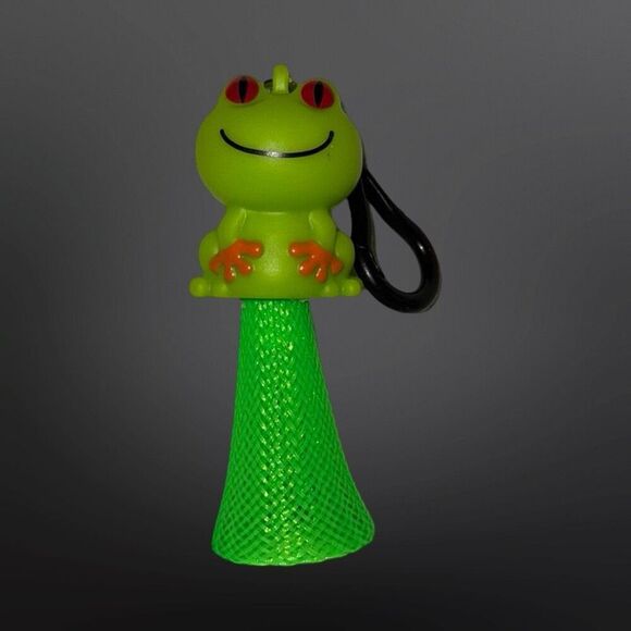 NWOT Funny Stick Jump Scare Frog Key Holder Backpack Clip B20 - Picture 1 of 3